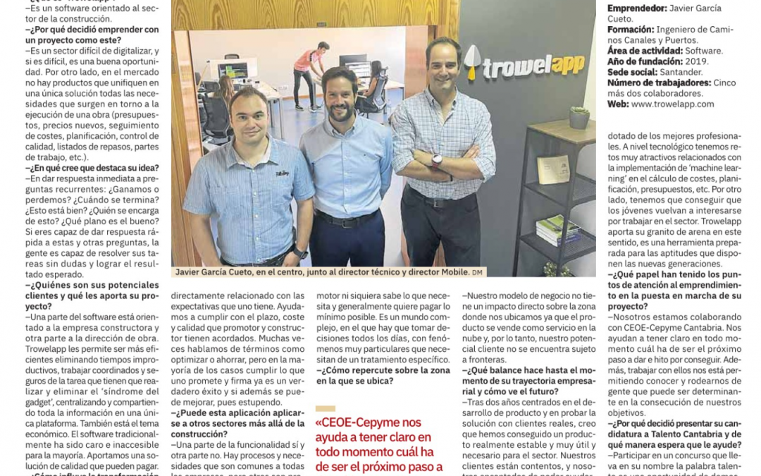 Somos finalistas en premios Talento Cantabria